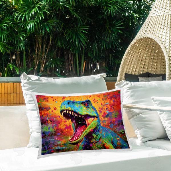 Stupell Industries Creative Studio | Colorful T-Rex With Splatter Throw Pillow