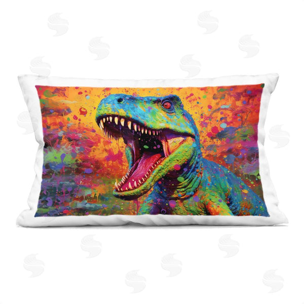 stupell industries Creative Studio | Colorful T-Rex with Splatter Throw Pillow