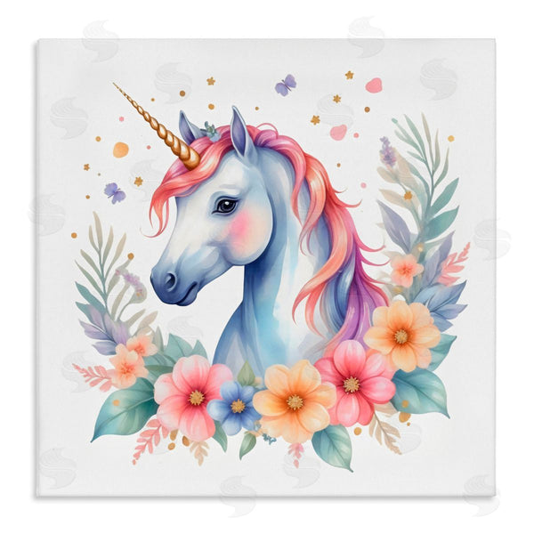 stupell industries Creative Studio | Colorful Unicorn with Flowers Wall Art