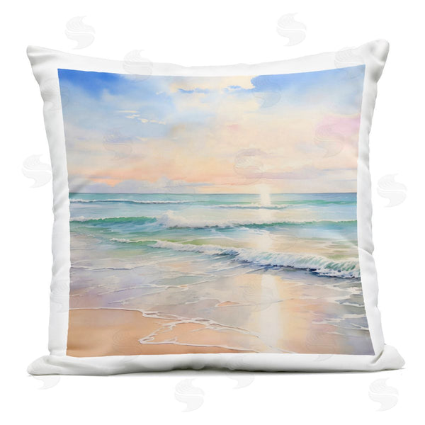 Stupell Industries Creative Studio | Crashing On Shore At Sunrise Printed Throw Pillow