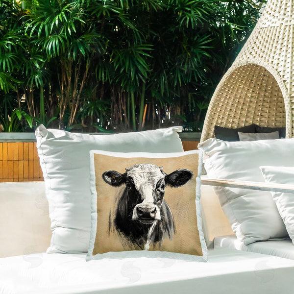 Stupell Industries Creative Studio | Dairy Cow Brushed Portrait Printed Throw Pillow
