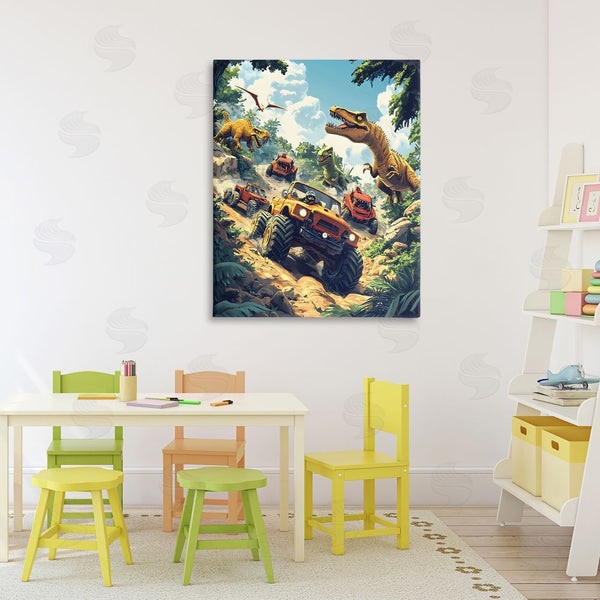 Stupell Industries Creative Studio | Dinosaur & Monster Truck Adventure