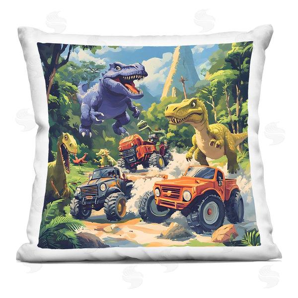 stupell industries Creative Studio | Dinosaurs & Monster Trucks Printed Throw Pillow