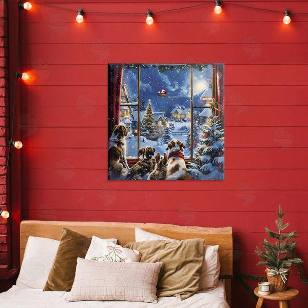 Stupell Industries Creative Studio | Dogs Watching Santa On Christmas Wall Art