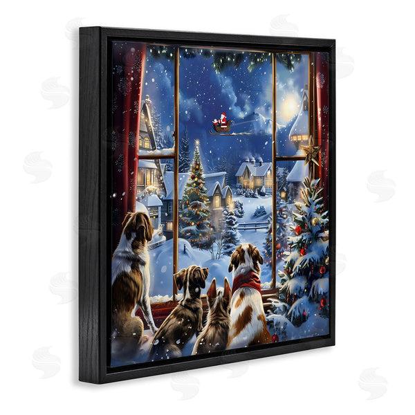 Stupell Industries Creative Studio | Dogs Watching Santa On Christmas Wall Art