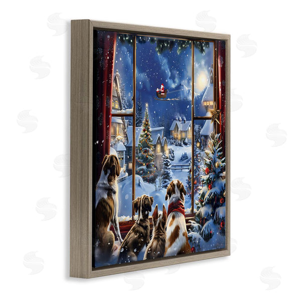 Stupell Industries Creative Studio | Dogs Watching Santa On Christmas Wall Art