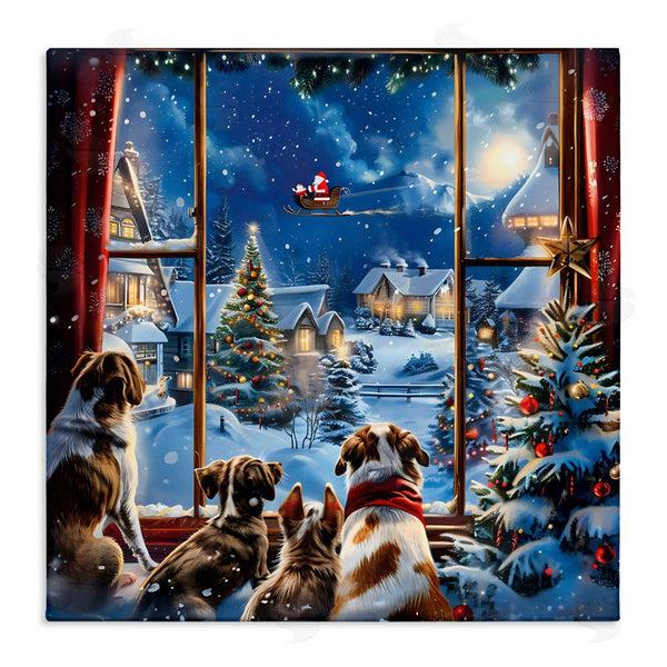stupell industries Creative Studio | Dogs Watching Santa on Christmas Wall Art