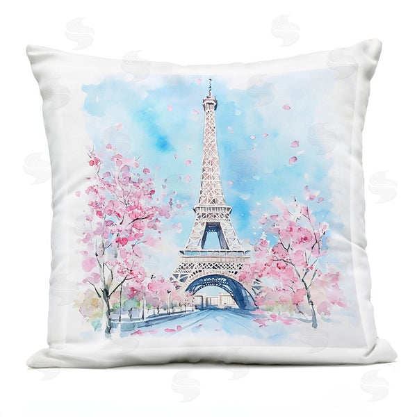Stupell Industries Creative Studio | Eiffel Tower Cherry Blossoms Throw Pillow