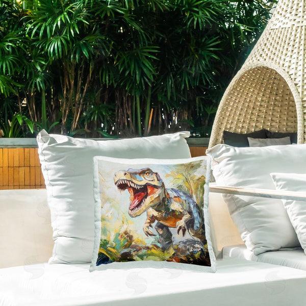 Stupell Industries Creative Studio | Enchanting T-Rex Roar Throw Pillow