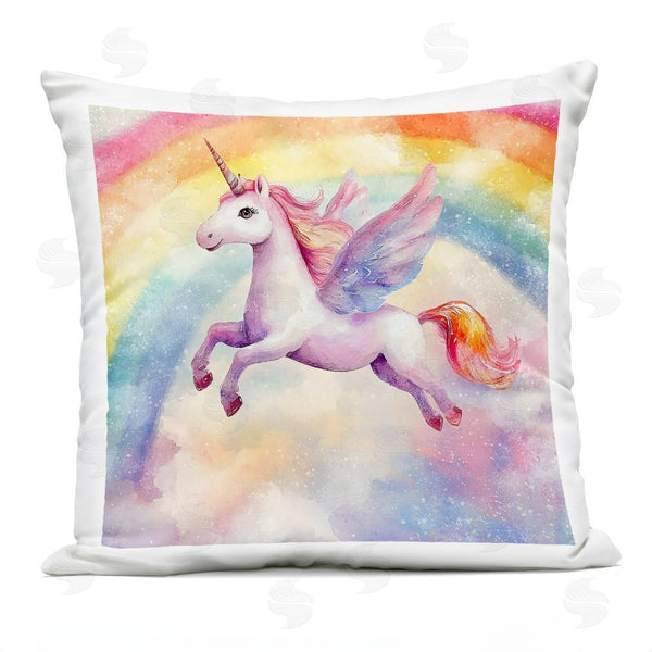 Stupell Industries Creative Studio | Flying Unicorn In Rainbow Sky Throw Pillow