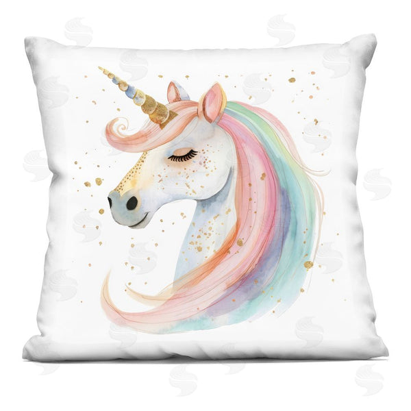 stupell industries Creative Studio | Gold Speckled Pastel Unicorn Throw Pillow