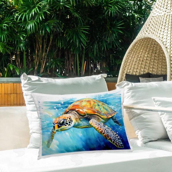 Stupell Industries Creative Studio | Graceful Swimmer Tortoise Printed Throw Pillow