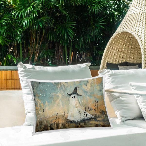 Stupell Industries Creative Studio | Halloween Witch Hat Ghostie Printed Throw Pillow