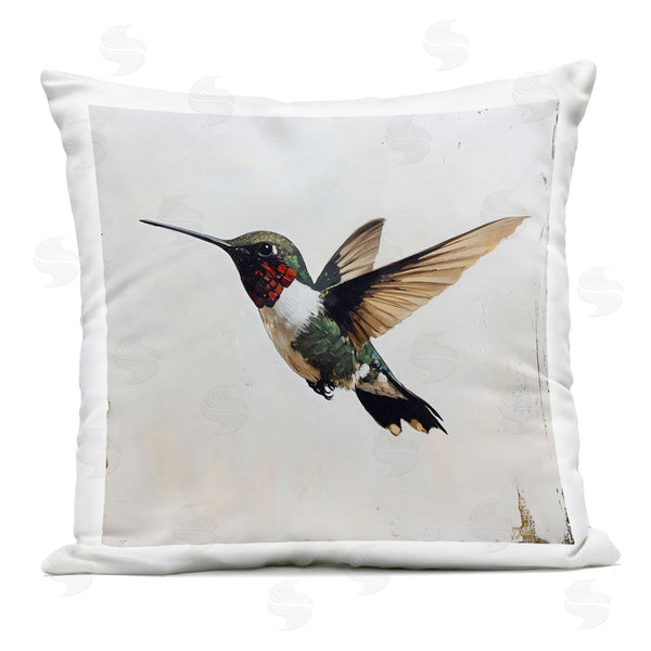 Stupell Industries Creative Studio | Hummingbird Over Distressed Rustic Printed Throw Pillow