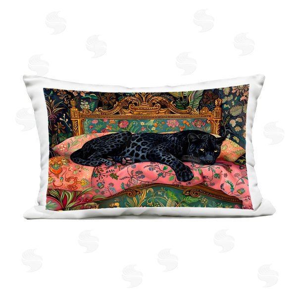 Stupell Industries Creative Studio | Leopard Lounge On Ornate Textiles Printed Throw Pillow