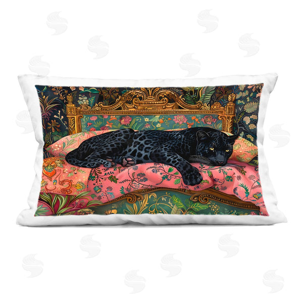 stupell industries Creative Studio | Leopard Lounge on Ornate Textiles Printed Throw Pillow