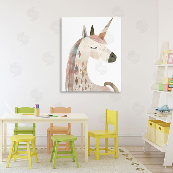 Stupell Industries Creative Studio | Neutral Unicorn With Shapes Wall Art