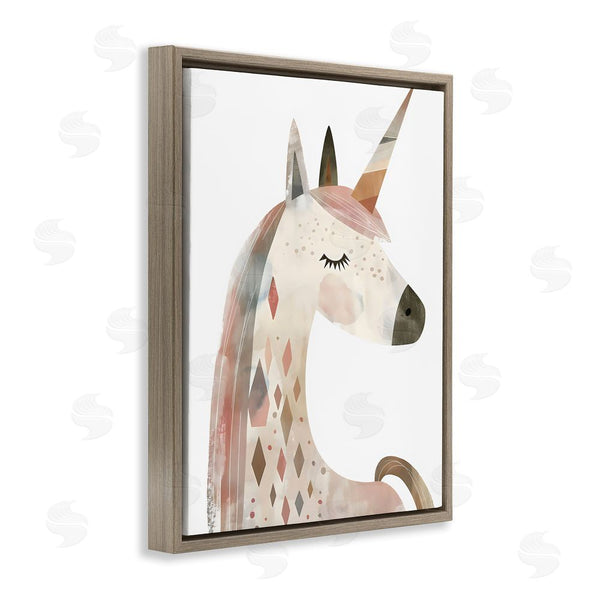 Stupell Industries Creative Studio | Neutral Unicorn With Shapes Wall Art