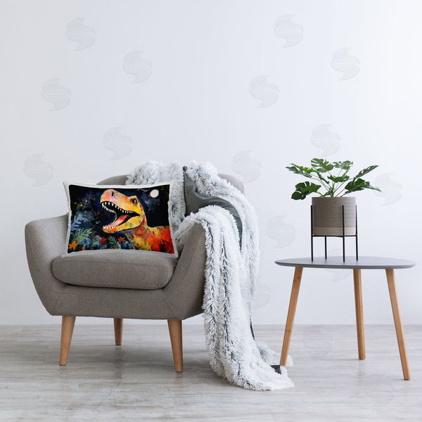 Stupell Industries Creative Studio | Nighttime Hunt Dinosaur Printed Throw Pillow