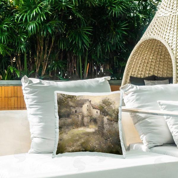 Stupell Industries Creative Studio | Overgrown Hazy Cottage Printed Throw Pillow