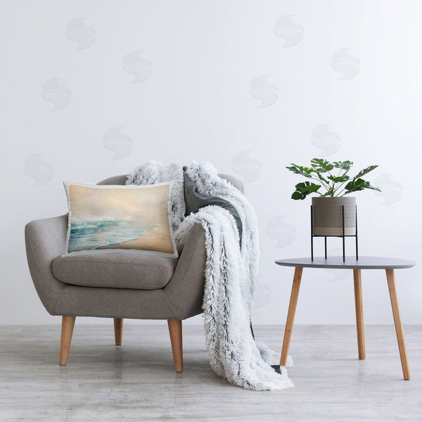 Stupell Industries Creative Studio | Pale Beach Fading Neutrals Printed Throw Pillow