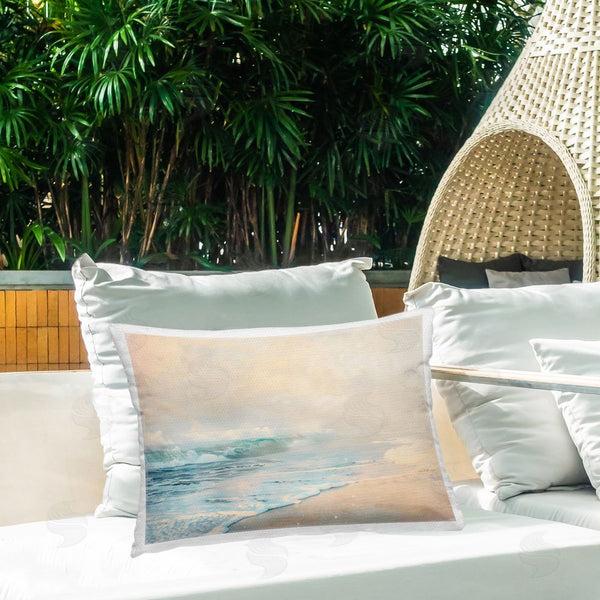 Stupell Industries Creative Studio | Pale Beach Fading Neutrals Printed Throw Pillow