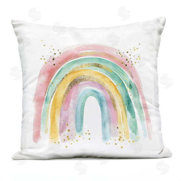 Stupell Industries Creative Studio | Pastel Rainbow With Gold Accents Throw Pillow
