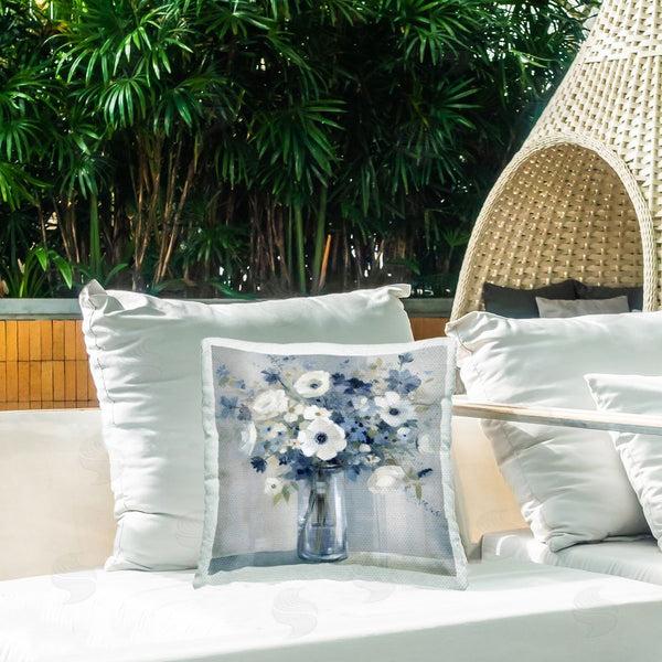 Stupell Industries Creative Studio | Peaceful Blues Bouquet Printed Throw Pillow
