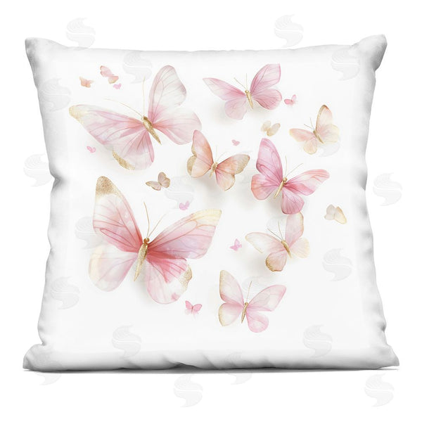 stupell industries Creative Studio | Pink & Gold Butterfly Rabble Throw Pillow
