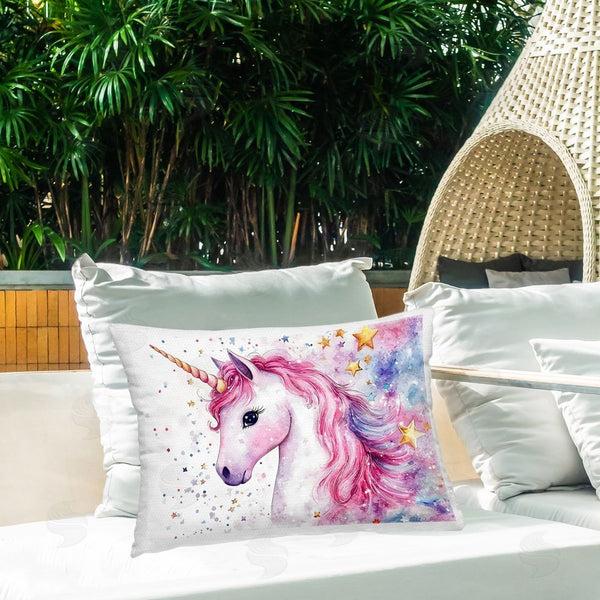 Stupell Industries Creative Studio | Pink Mane Unicorn With Stars Throw Pillow