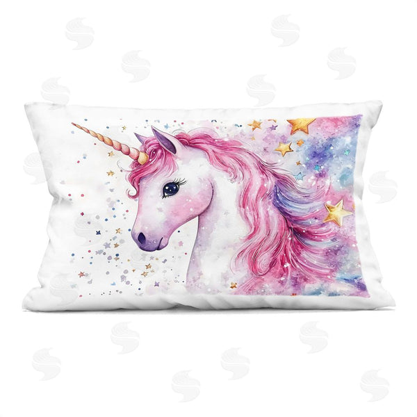 stupell industries Creative Studio | Pink Mane Unicorn with Stars Throw Pillow