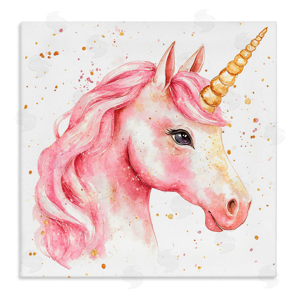 stupell industries Creative Studio | Pink Unicorn with Paint Splatter Wall Art