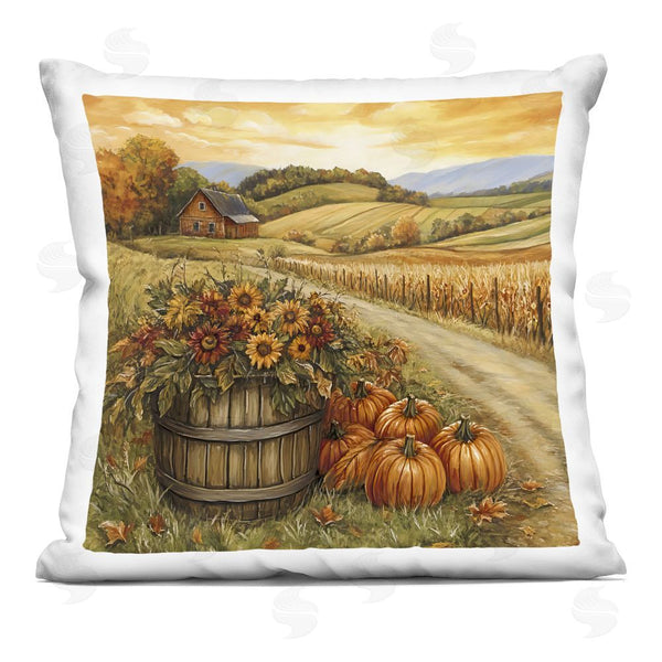 Stupell Industries Creative Studio | Pumpkin Farm Pathway Printed Throw Pillow