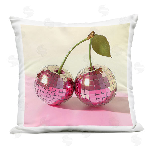 Stupell Industries Creative Studio | Retro Disco Cherries Gleam Printed Throw Pillow