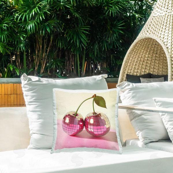 Stupell Industries Creative Studio | Retro Disco Cherries Gleam Printed Throw Pillow