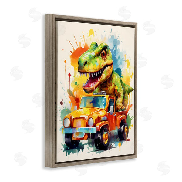 Stupell Industries Creative Studio | Riding In Back Dino Car
