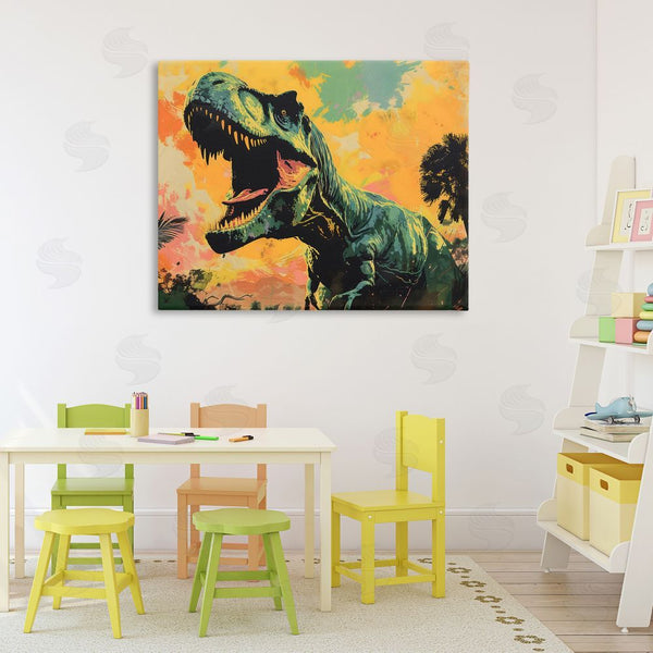 Stupell Industries Creative Studio | Roaring Dinosaur At Sunset