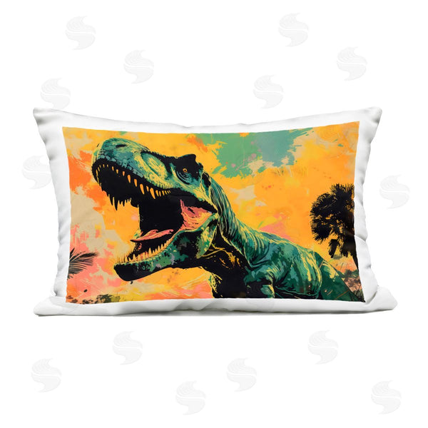 Stupell Industries Creative Studio | Roaring Dinosaur At Sunset Printed Throw Pillow