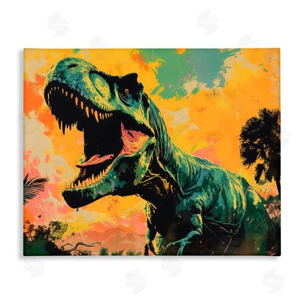 stupell industries Creative Studio | Roaring Dinosaur At Sunset