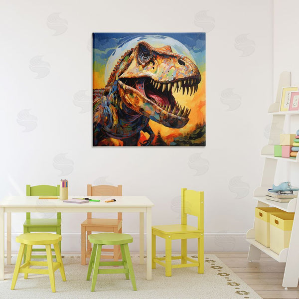 Stupell Industries Creative Studio | Roaring Dinosaur Vibrant Pattern