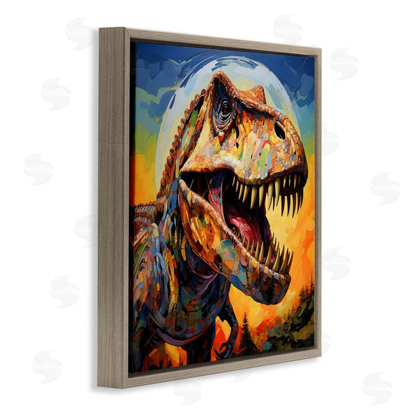Stupell Industries Creative Studio | Roaring Dinosaur Vibrant Pattern