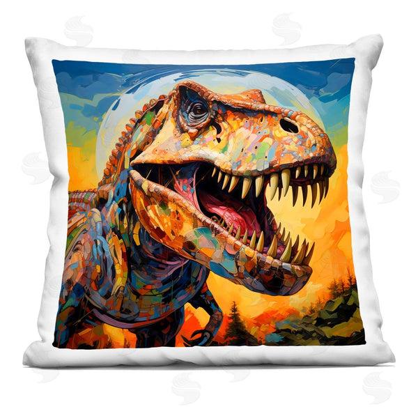 stupell industries Creative Studio | Roaring Dinosaur Vibrant Pattern Printed Throw Pillow