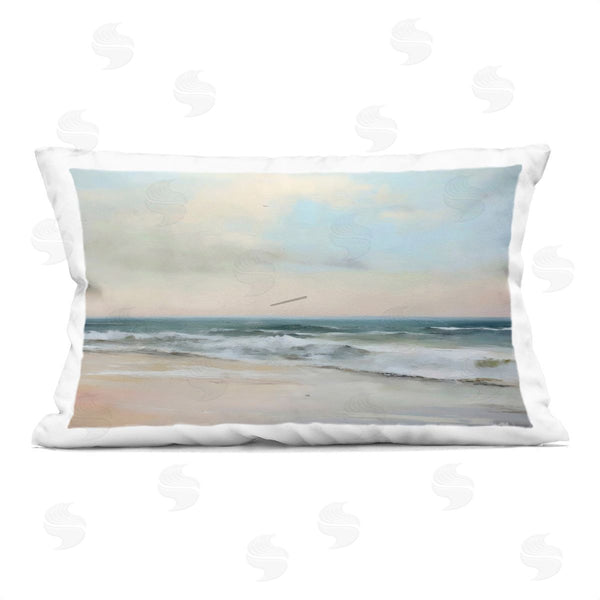 stupell industries Creative Studio | Sandy Shore in Neutrals Printed Throw Pillow