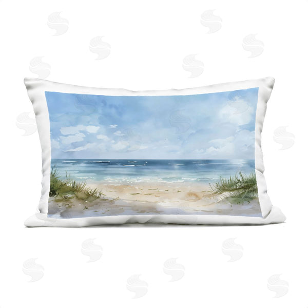 Stupell Industries Creative Studio | Serene Summer Beachscape Printed Throw Pillow