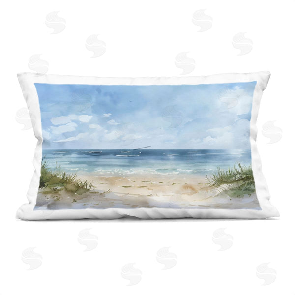 stupell industries Creative Studio | Serene Summer Beachscape Printed Throw Pillow