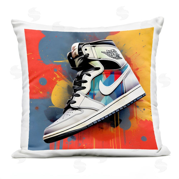 Stupell Industries Creative Studio | Shoe With Colorblock Background Throw Pillow