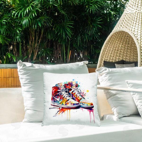 Stupell Industries Creative Studio | Sneakers With Watercolor Drip Throw Pillow