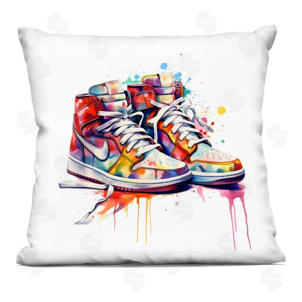 stupell industries Creative Studio | Sneakers with Watercolor Drip Throw Pillow