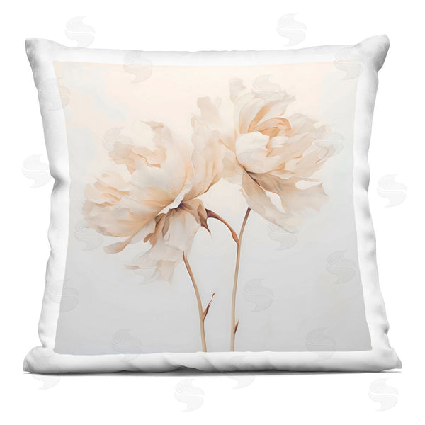 stupell industries Creative Studio | Soft Blooming White Peonies Printed Throw Pillow