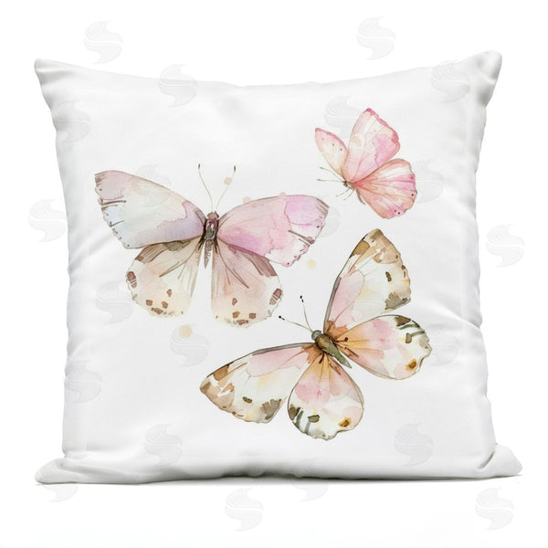 Stupell Industries Creative Studio | Soft Watercolor Butterfly Trio Printed Throw Pillow